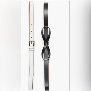 Kate Spade Black and White Bow Accent Belt